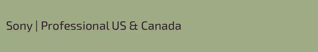 Sony | Professional US & Canada